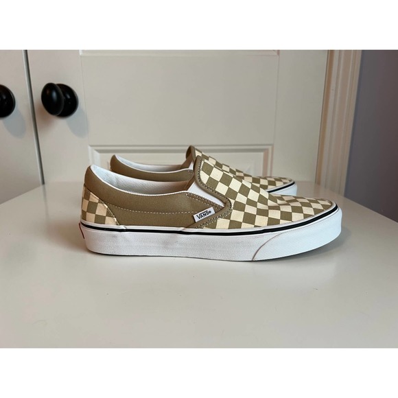Vans | Shoes | Nwt Vans Checkerboard Classic Slipon Shoes Beige Size M95 W1  | Poshmark